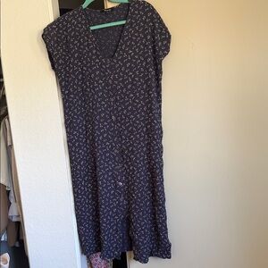 Madewell Floral Navy Dress size S